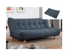 Divano letto clic clac 3 posti in tessuto Blu - VINCENT