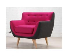 Poltrona in tessuto Fucsia con bordino antracite - SERTI