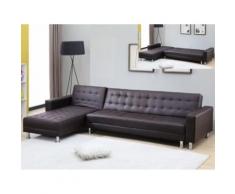 Divano letto angolare reversibile in similpelle Marrone - WILLIS