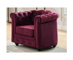 Poltrona CHESTERFIELD in velluto Porpora