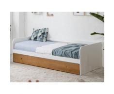 Letto divano con letto estraibile 2x90x190 cm in MDF Bianco e ciliegio - JULIETTE