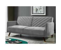 Divano letto clic clac 3 posti in velluto Grigio - JORIS