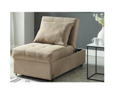 Poltrona letto in tessuto Beige - LESNA