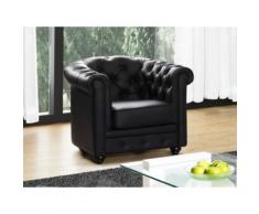 Poltrona CHESTERFIELD in similpelle Nera