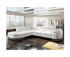 Divano letto angolare in similpelle Bianco - Angolo a sinistra -MYSEN