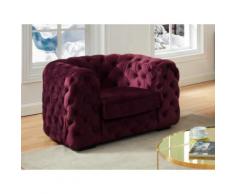 Poltrona Chesterfield in velluto porpora - STANLEY