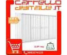 Box in Acciaio Zincato Casetta da Giardino in Lamiera 3.07 x 1.00 m x h1.92 m - 75 KG - 3.07 metri quadri - BIANCO