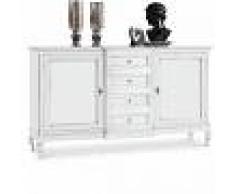 Classico Italiano ARREDinITALY: Credenza London Bianco Opaco In Massello Laccato