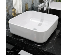 vidaXL Lavandino Quadrato in Ceramica Bianca 38x38x13,5 cm