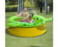 Jilong Piscina Gonfiabile con Spruzzo Forma Tartaruga 175x62 cm 1270 L