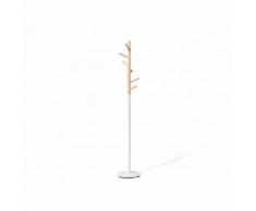 Beliani Appendiabiti marrone e bianco da terra design - AUBUM