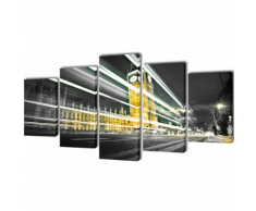 vidaXL 5 pz Set Stampa su Tela da Muro Londra Big Ben 200 x 100 cm