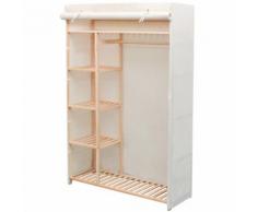 vidaXL Armadio in Stoffa e Legno di Pino 110x40x170 cm