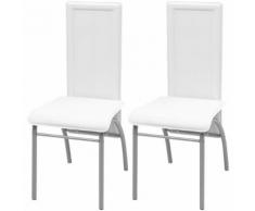 vidaXL 2 Pz Sedie per Sala da Pranzo Bianche