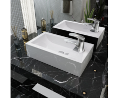 vidaXL Lavandino con Foro Rubinetto Rettangolare Ceramica 46x25,5x12cm