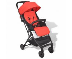 vidaXL Passeggino Compatto Rosso 89x47,5x104 cm