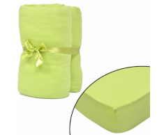 vidaXL Set 2 lenzuola con gli angoli verde per materasso 90 x 190-100 200cm