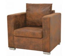 vidaXL Poltrona 82x73x82 cm in Pelle Scamosciata Artificiale