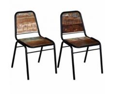 vidaXL 2 Pz Sedie Sala da Pranzo Legno Massello Anticato 44x59x89 cm