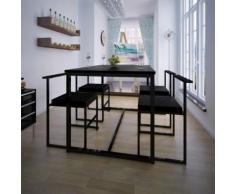vidaXL 5 Pz Set Tavolo e Sedie Sala da Pranzo Nero