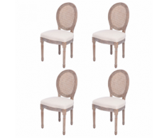 vidaXL Sedie per Sala da Pranzo 4 pz in Tela e Rattan