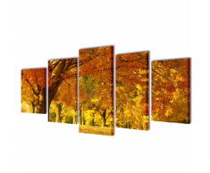 vidaXL 5 pz Set Stampa su Tela da Muro Acero 200 x 100 cm
