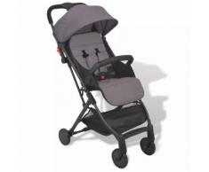 vidaXL Passeggino Compatto Grigio 89x47,5x104 cm