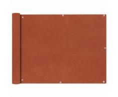 vidaXL Paravento da Balcone in Tessuto Oxford 90x400 cm Terracotta