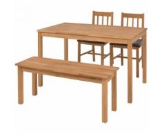vidaXL Set per Sala da Pranzo 4 pz in Massello di Rovere