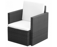 vidaXL Poltrona in Polirattan 65x65x73 cm Nera