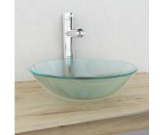 vidaXL Lavandino in Vetro Temperato 42cm Smerigliato