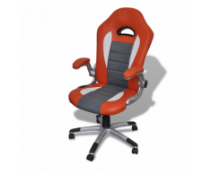 vidaXL Sedia ufficio in pelle design moderno arancione