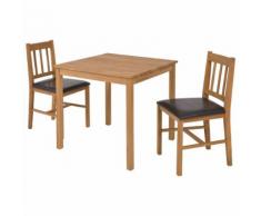 vidaXL Set per Sala da Pranzo 3 pz in Massello di Rovere