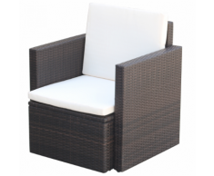 vidaXL Poltrona in Polirattan 65x65x73 cm Marrone
