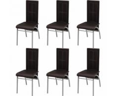 vidaXL 6 Pz Sedie per Sala da Pranzo Marroni