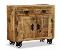 vidaXL Credenza con 2 Cassetti e 1 Armadietto in Legno Grezzo di Mango