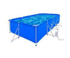 vidaXL Piscina con pompa in acciaio 394 x 207 80cm