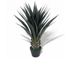 vidaXL Yucca Pianta Artificiale con Vaso 90 cm Verde