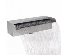 vidaXL Fontana a cascata da giardino rettangolare acciaio inossidabile 30 cm