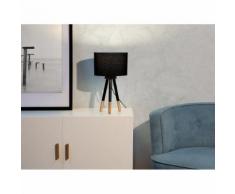 Beliani Lampada da tavolo moderna a forma di treppiede in legno nero - TOBOL