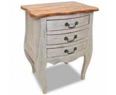 vidaXL Comodino in Legno Massello di Recupero 48x35x64 cm