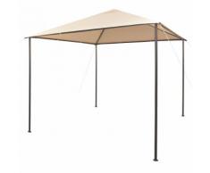 vidaXL Gazebo Padiglione Tenda Tettoia 3x3 m Acciaio Beige