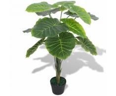 vidaXL Taro Pianta Artificiale con Vaso 70 cm Verde