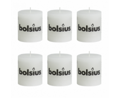 Bolsius Pilastro Candela Rustico 80 x 68 mm Bianzo 6 pezzi