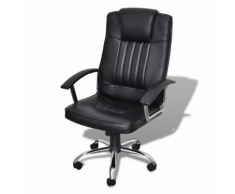 vidaXL Sedia Ufficio in Pelle Design Esclusivo 65 x 66 107 -117 cm Nero