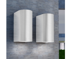 vidaXL Set Lampade da parete per esterno 2 pz