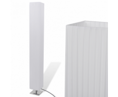 vidaXL Lampada da terra base in acciaio inox quadrata e paralume PE bianca