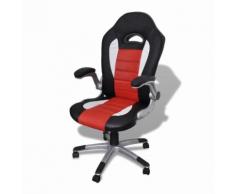 vidaXL Sedia ufficio in pelle design moderno rosso