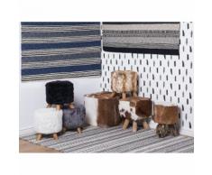 Beliani Tappeto rettangolare in lana - blu e grigio moderno di desig