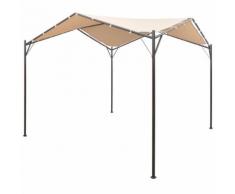 vidaXL Gazebo Padiglione Tenda Tettoia 4x4 m in Acciaio Beige